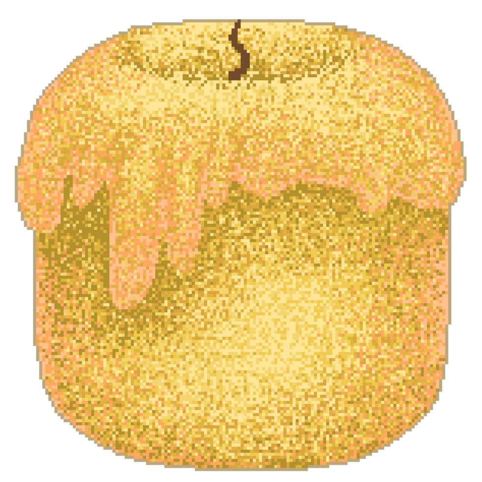 Yellow candle in pixel png