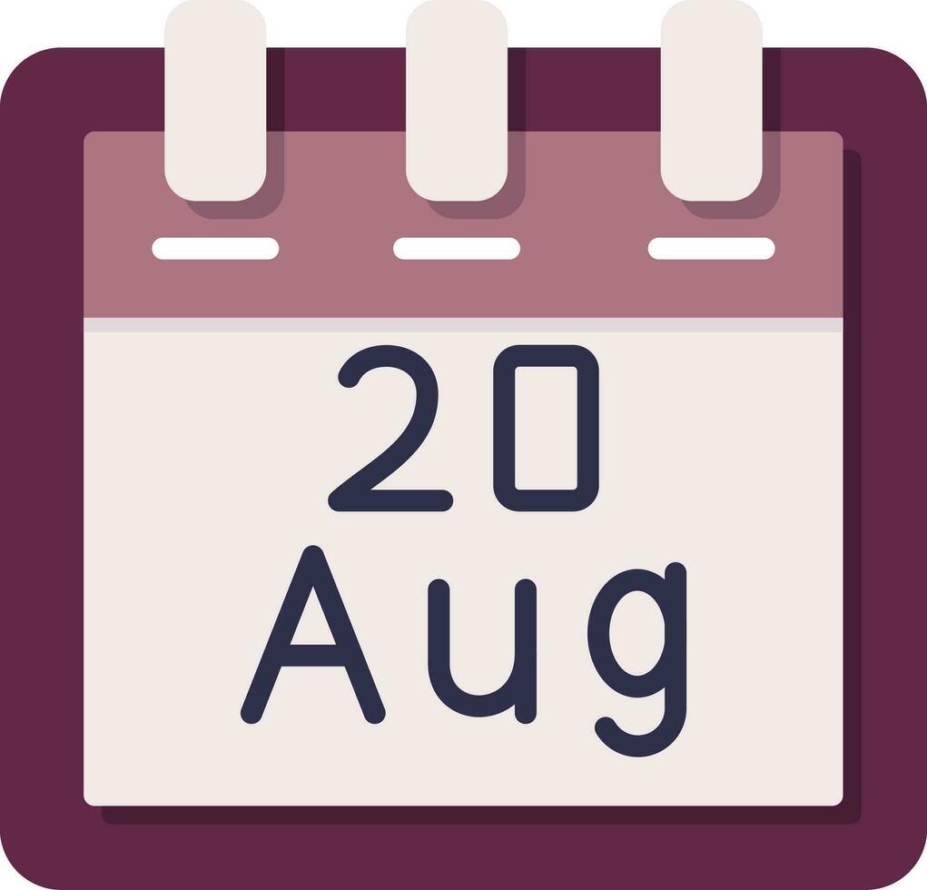 August 20 Vector Icon