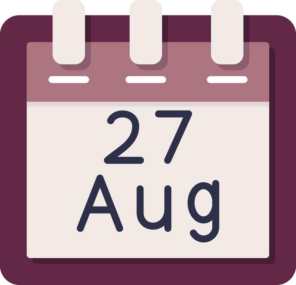 August 27 Vector Icon