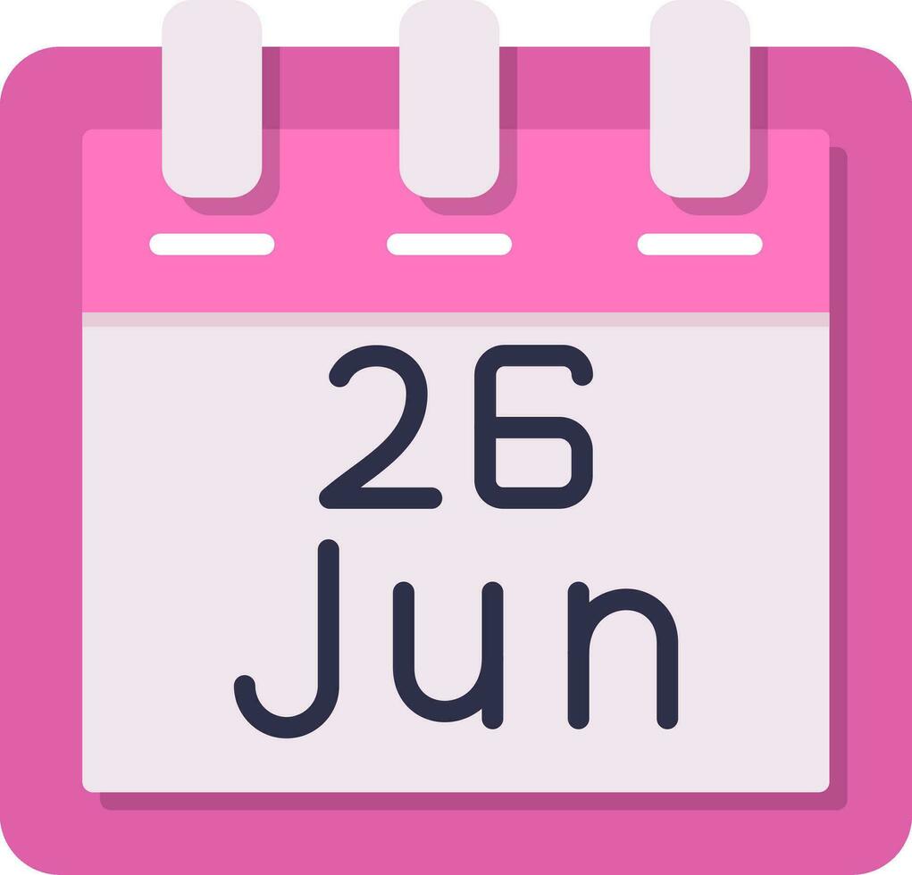 June 26 Vector Icon