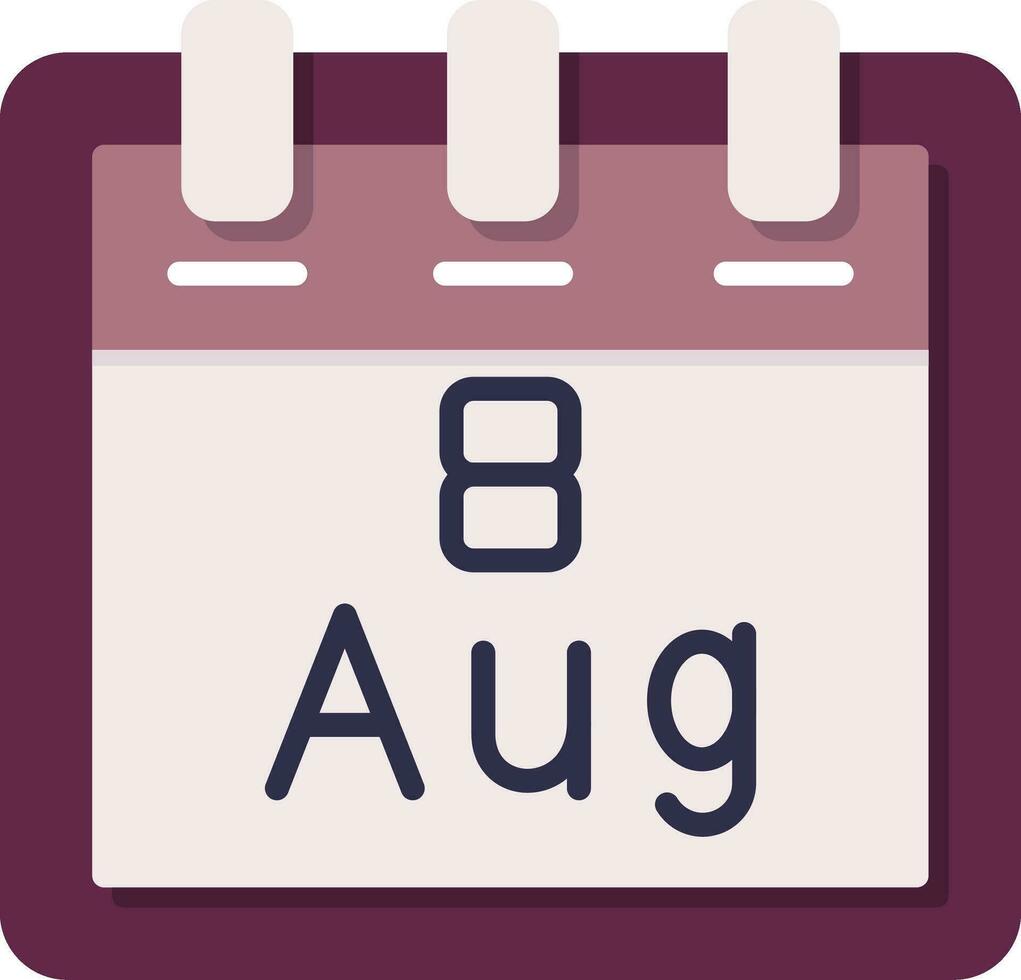 August 8 Vector Icon