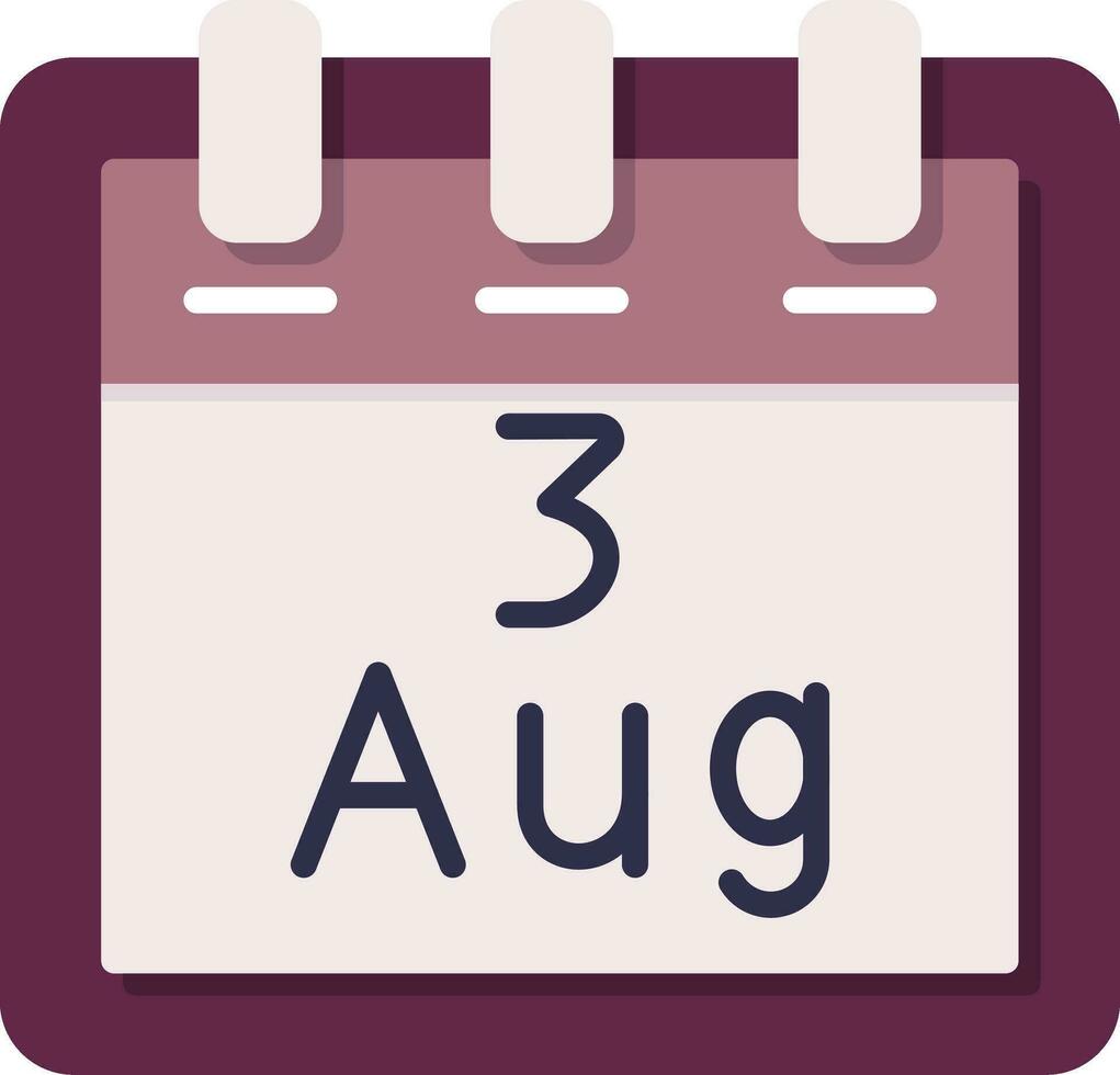 August 3 Vector Icon