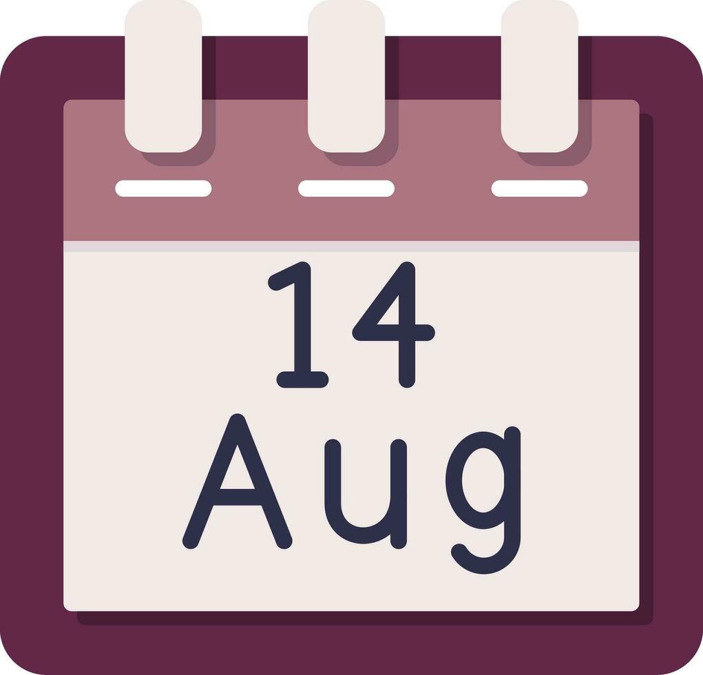 August 14 Vector Icon