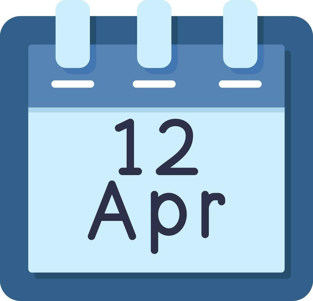 abril 12 vector icono