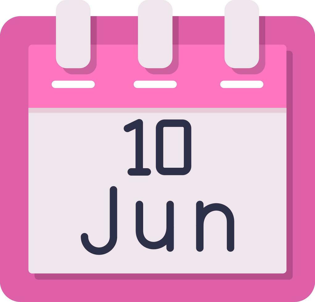 June 10 Vector Icon