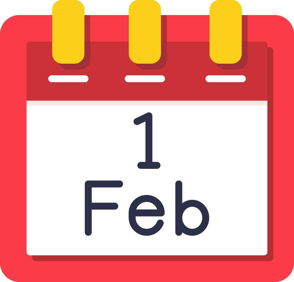 February 1 Vector Icon