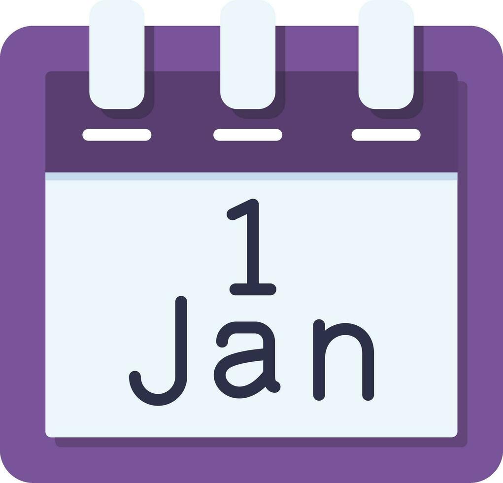 enero 1 vector icono