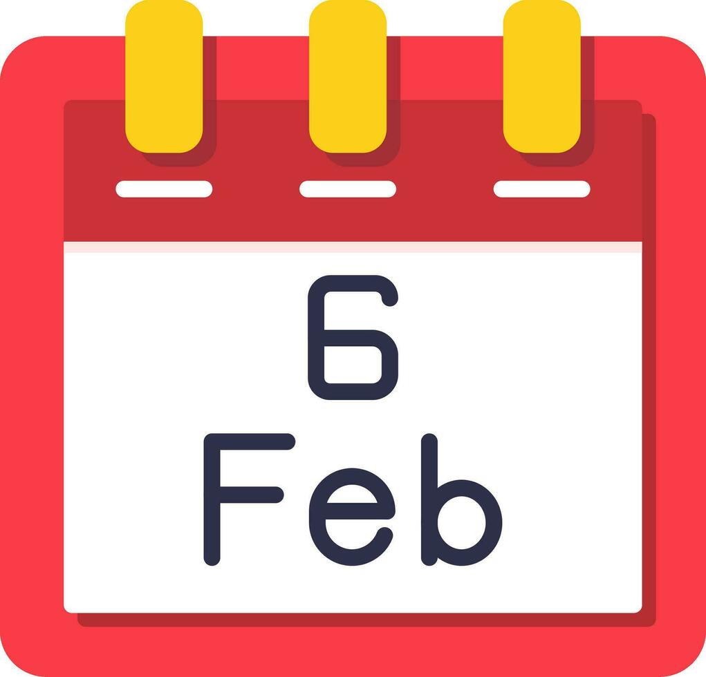 February 6 Vector Icon
