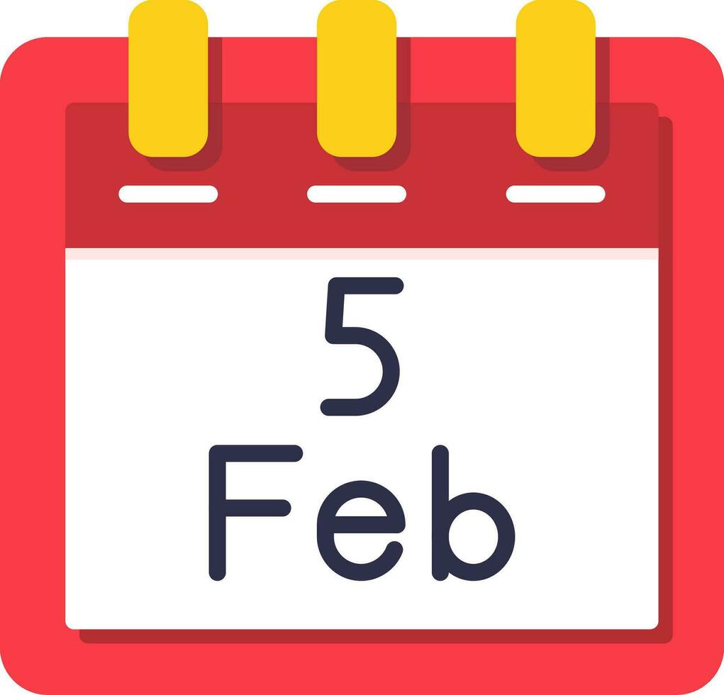 February 5 Vector Icon