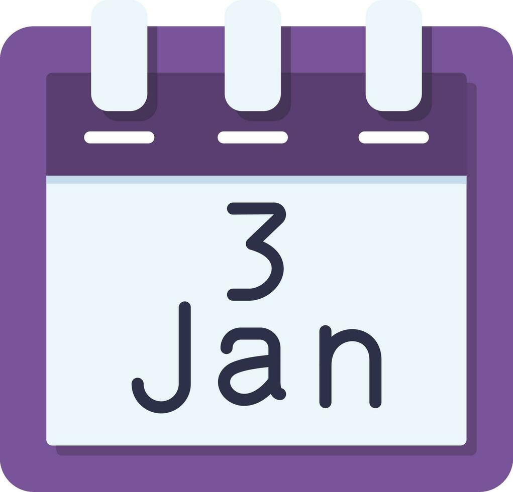 January 3 Vector Icon