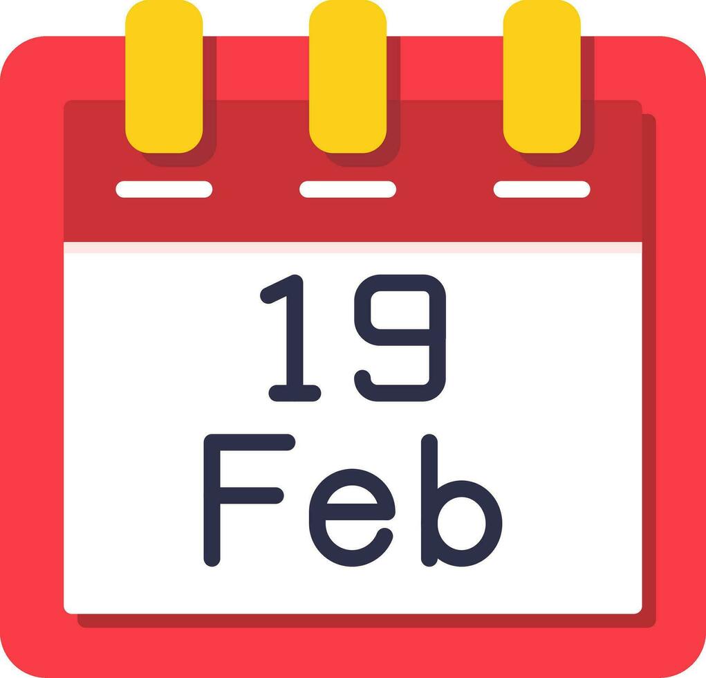 February 19 Vector Icon
