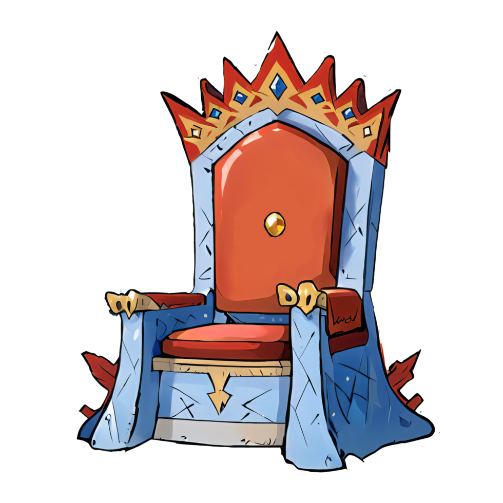 Throne Hand Drawn Cartoon Style Illustration AI Generated png