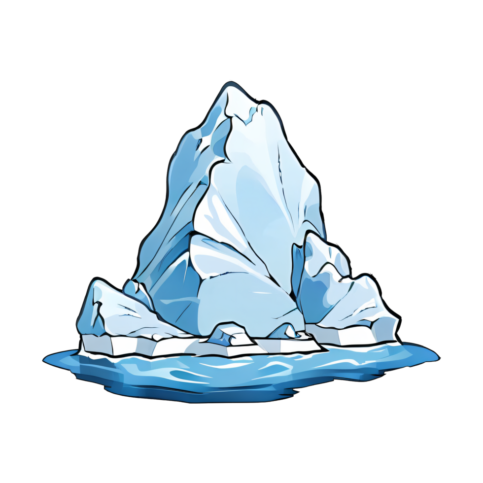 iceberg main tiré dessin animé style illustration ai généré png