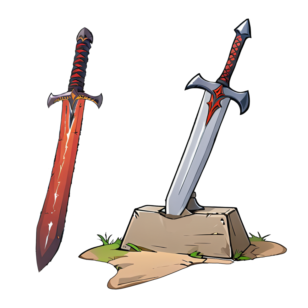 Swords Hand Drawn Cartoon Style Illustration AI Generated png