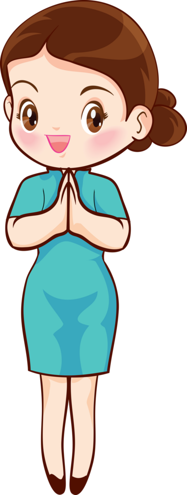 Smiling beautiful woman character in cute actions png