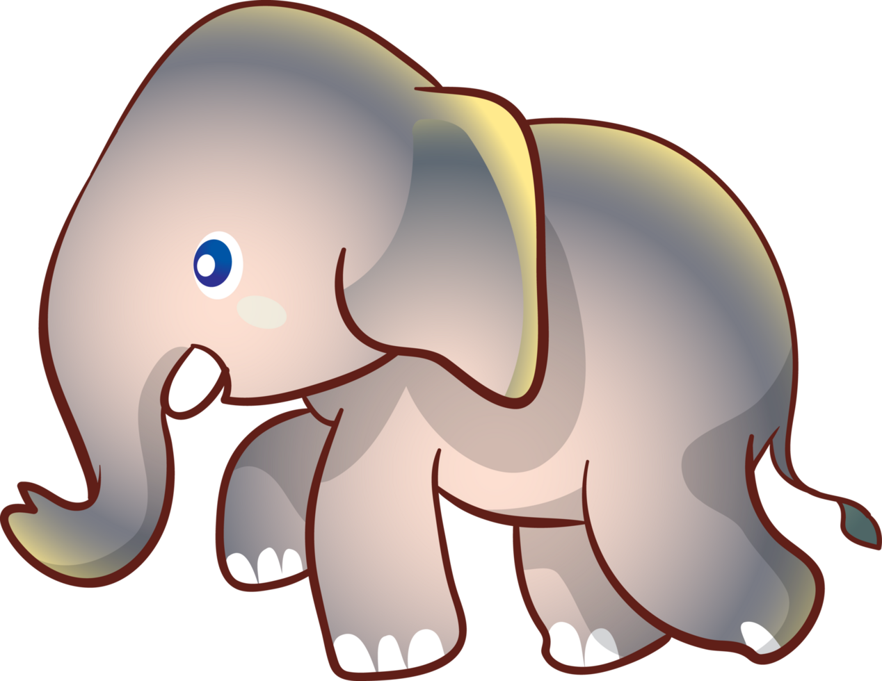 simpatico cartone animato di elefante png