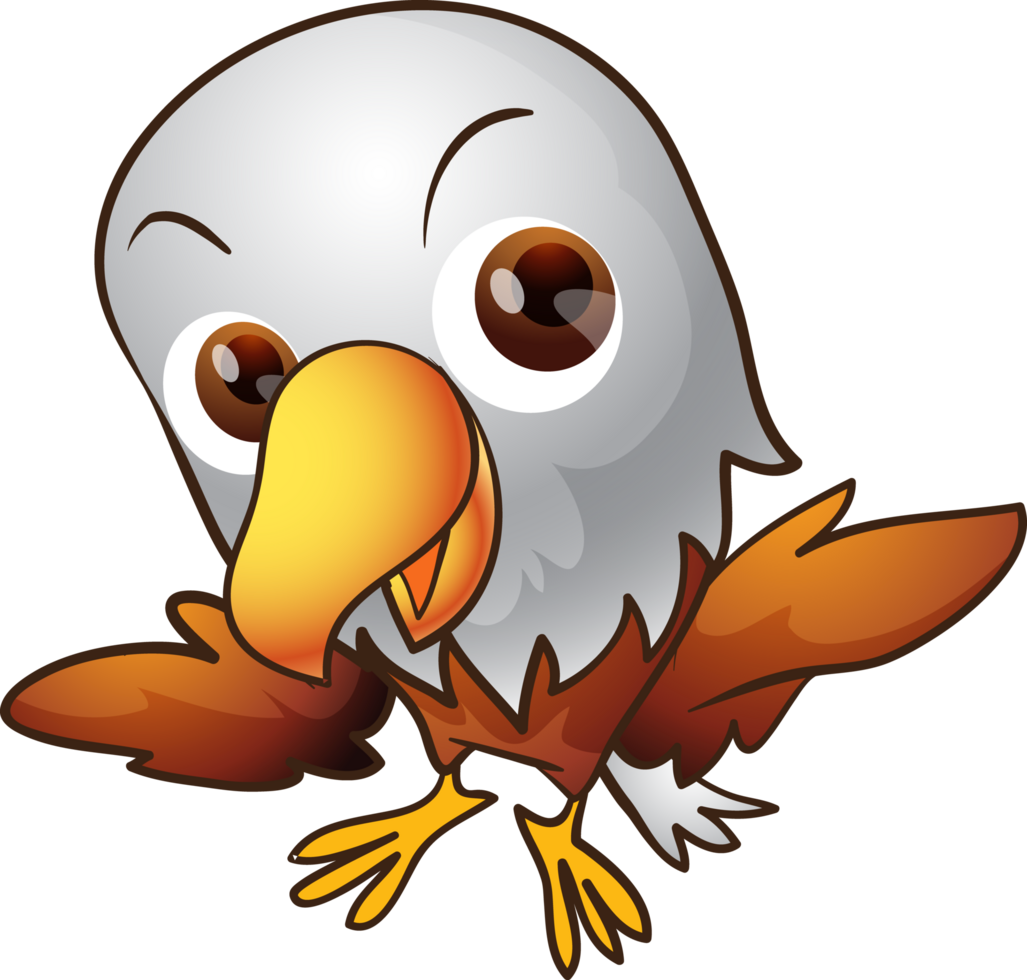 Cute animal eagle cartoon png