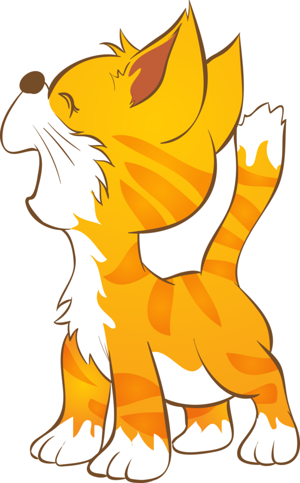 linda gato personaje pequeño dibujos animados gato mascota png