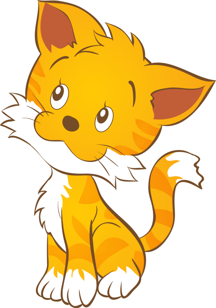 fofa gato personagem pequeno desenho animado gato mascote png