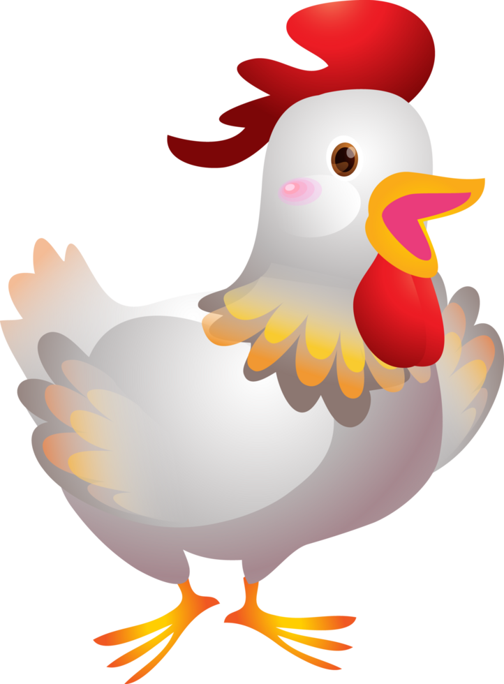 mignonne animal poulet dessin animé personnage png