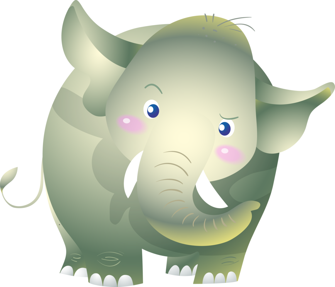 lindo elefante de dibujos animados png