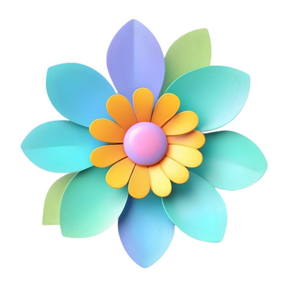 A cute colorful flower. AI-Generated. png