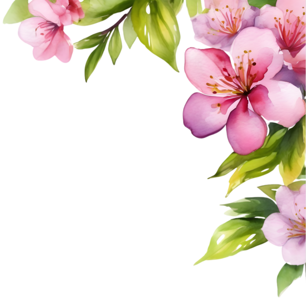 Clipart of watercolor paintings of colorful spring flowers, used for decoration. AI-Generated png