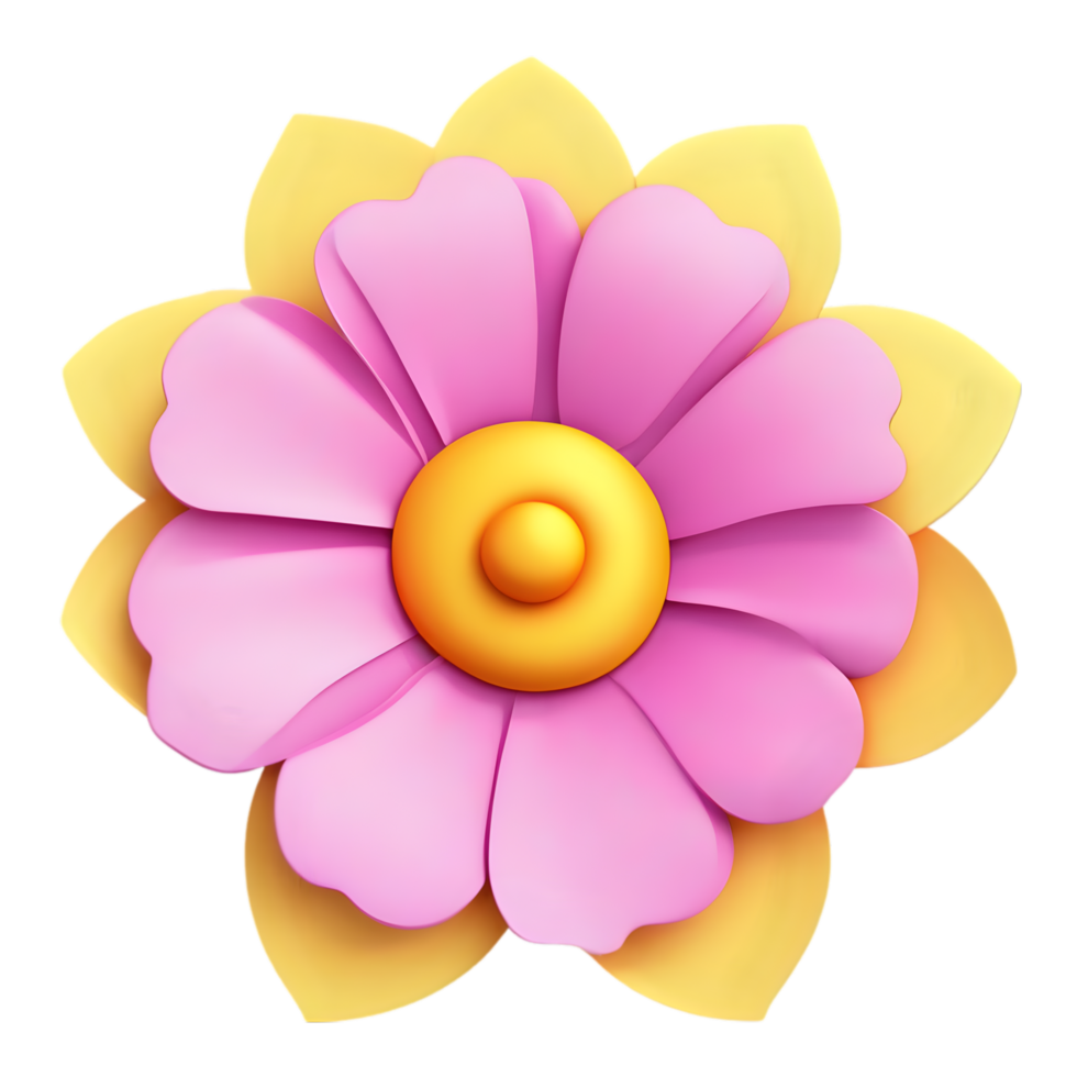 A cute colorful flower. AI-Generated. png