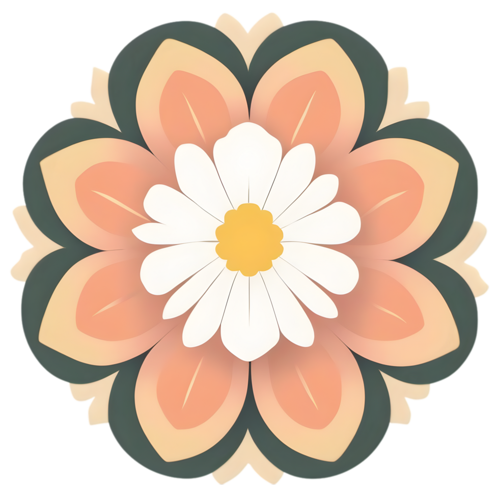 A cute colorful flower. AI-Generated. png
