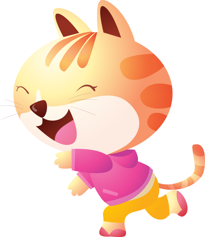 linda gato personaje pequeño dibujos animados gato mascota png