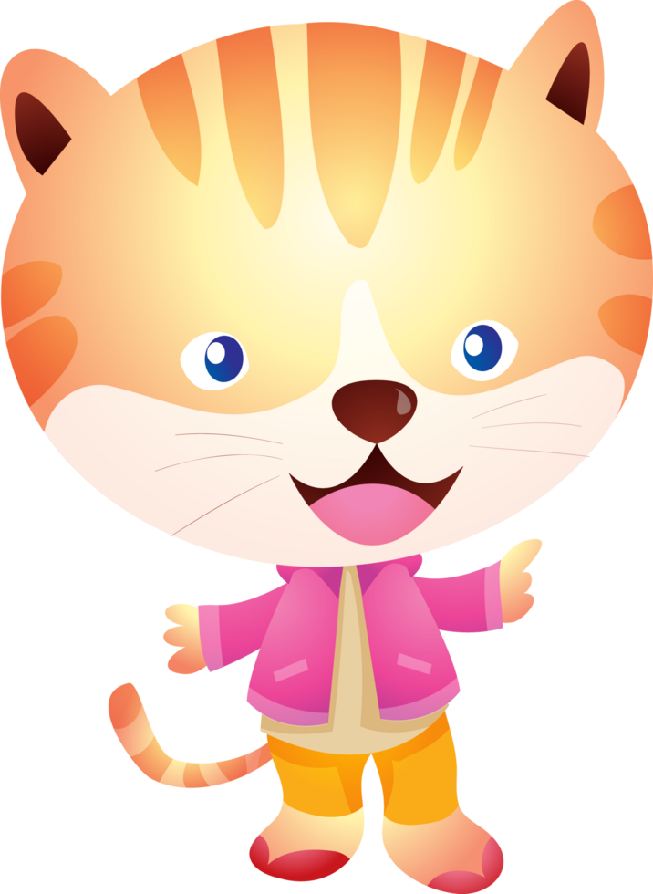 fofa gato personagem pequeno desenho animado gato mascote png