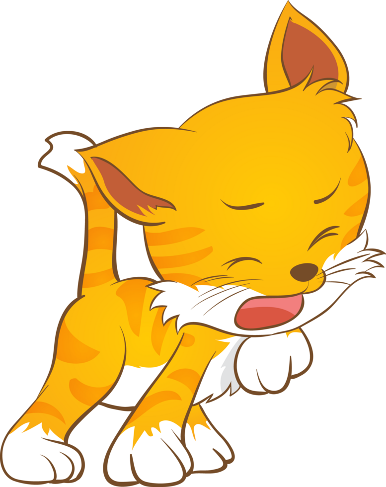 linda gato personaje pequeño dibujos animados gato mascota png