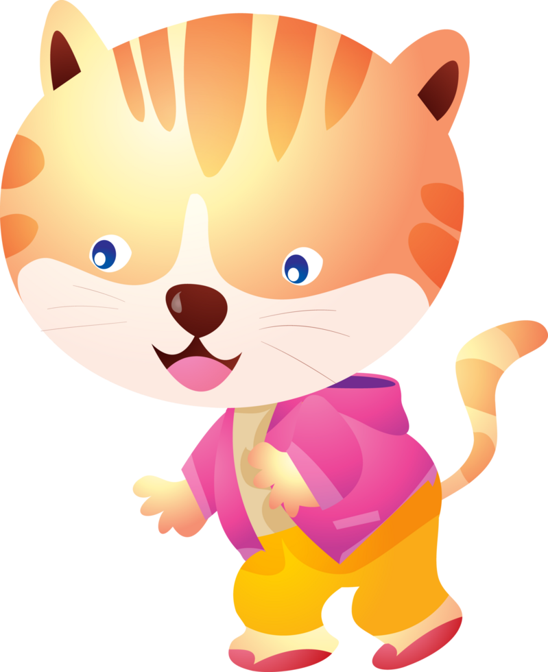 fofa gato personagem pequeno desenho animado gato mascote png