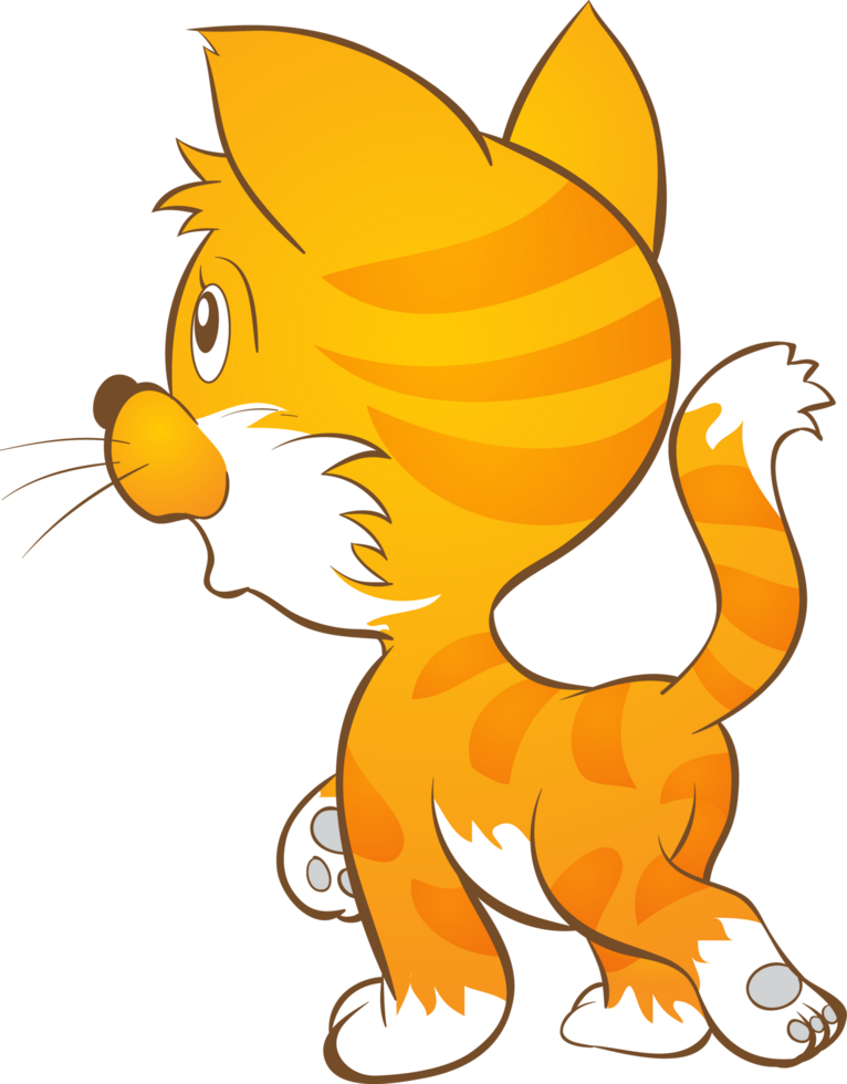 linda gato personaje pequeño dibujos animados gato mascota png