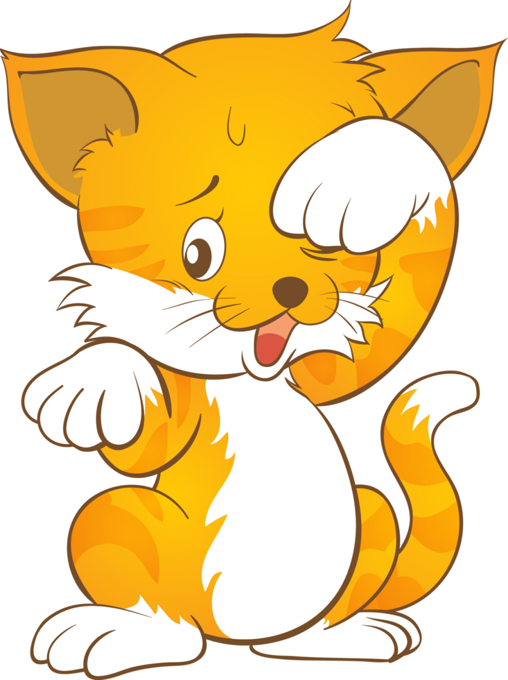 fofa gato personagem pequeno desenho animado gato mascote png