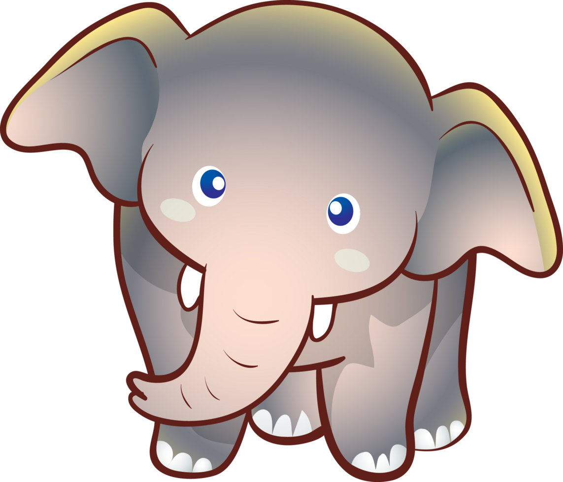 simpatico cartone animato di elefante png