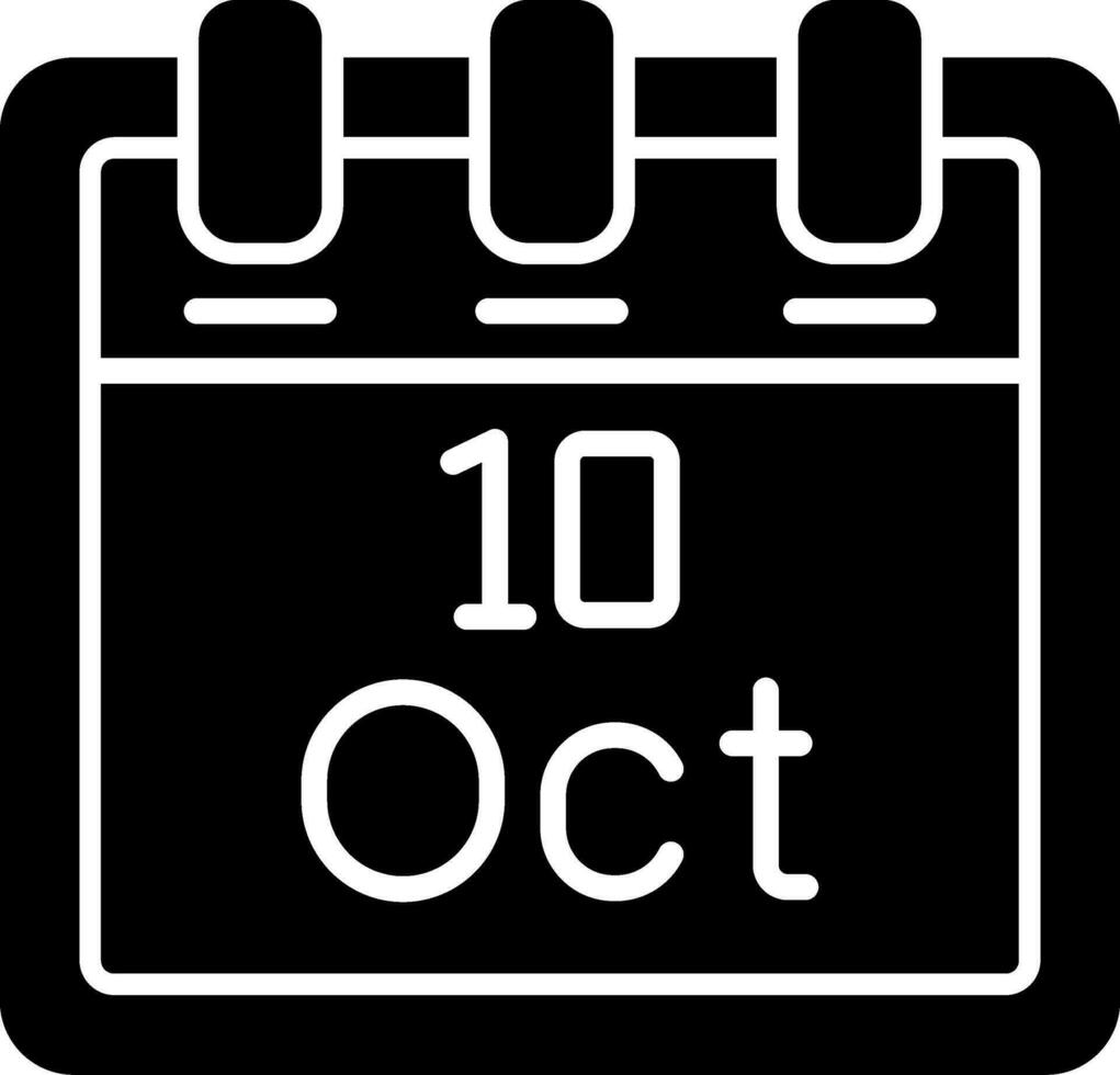 October 10 Vector Icon