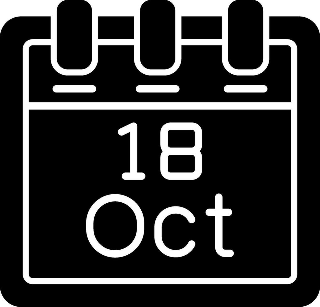 October 18 Vector Icon