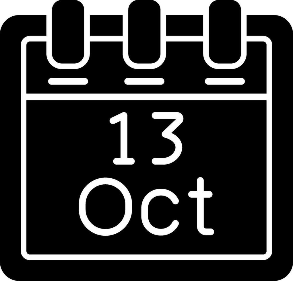 October 13 Vector Icon