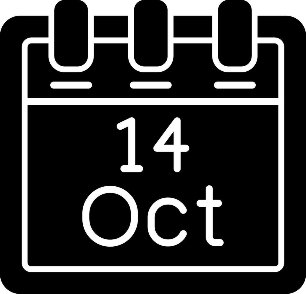 October 14 Vector Icon