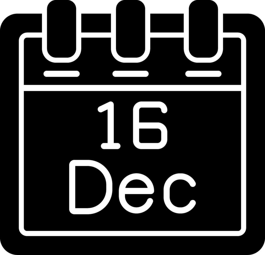 December 16 Vector Icon