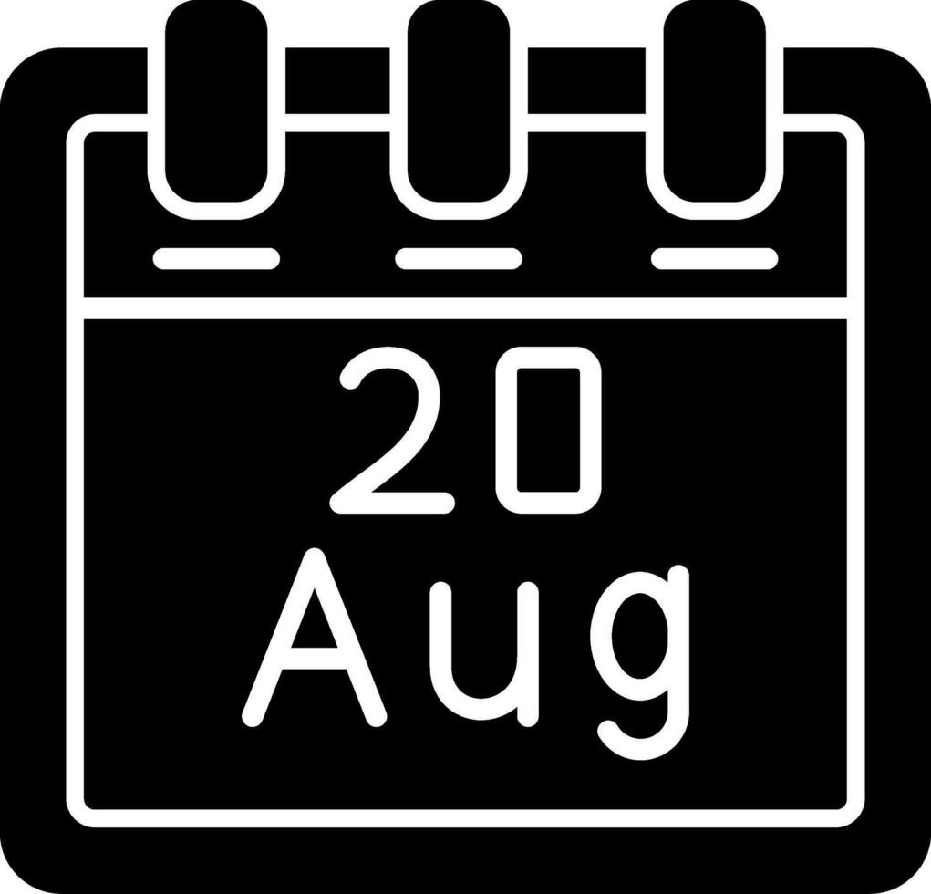 August 20 Vector Icon