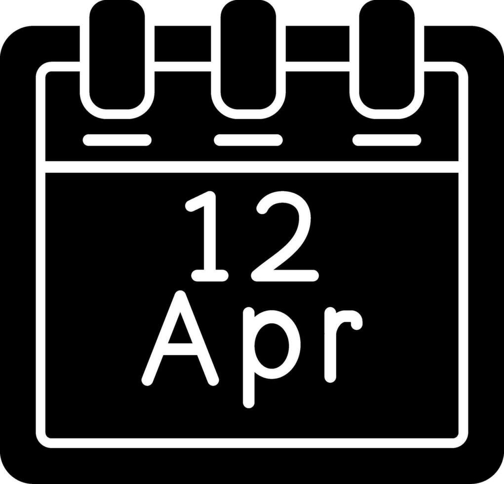 April 12 Vector Icon