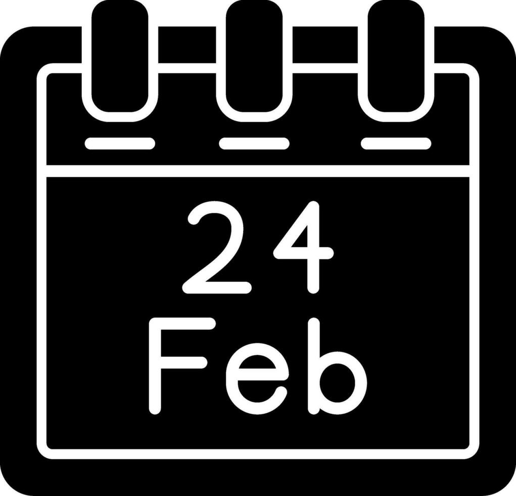 febrero 24 vector icono