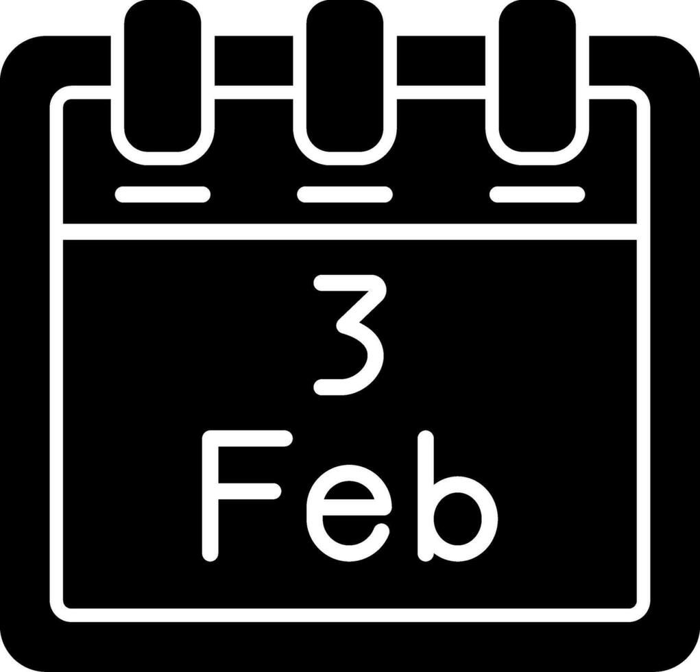 February 3 Vector Icon