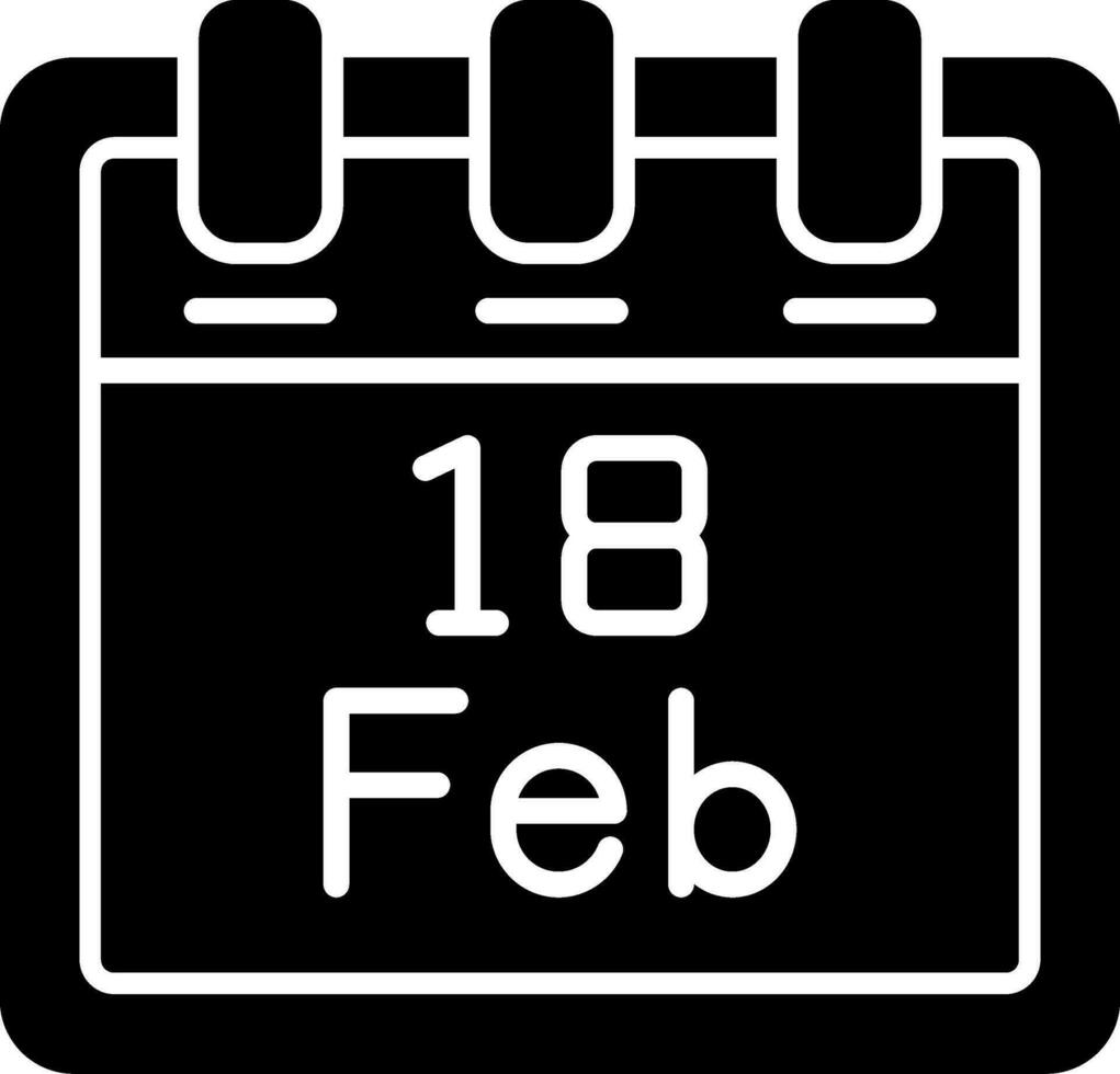 February 18 Vector Icon