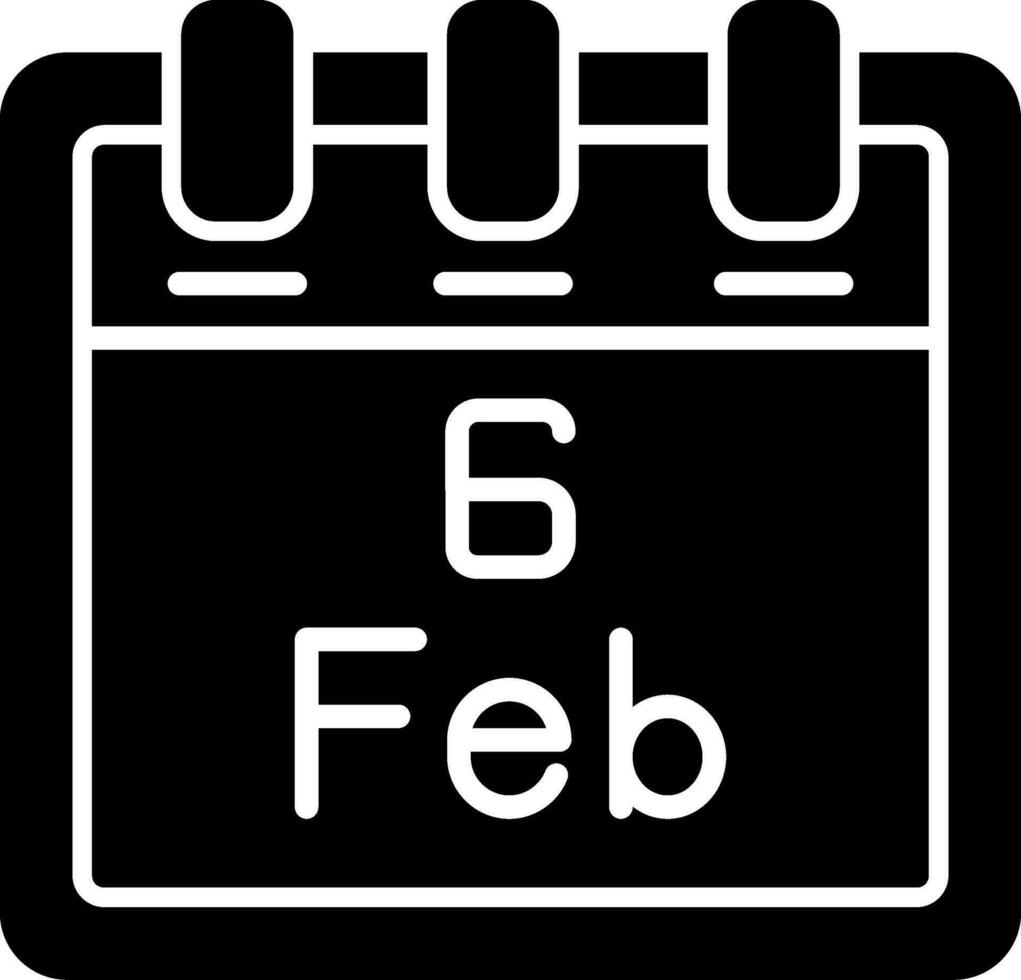 February 6 Vector Icon