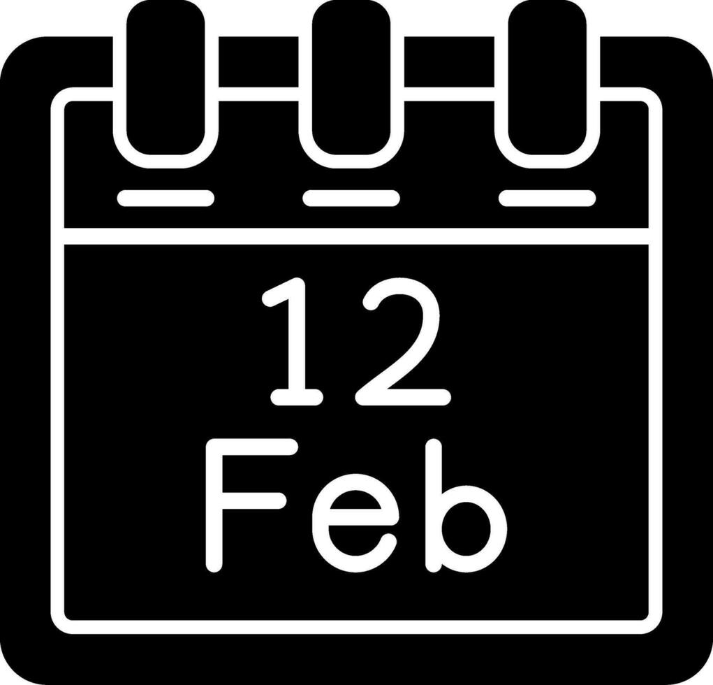 February 12 Vector Icon