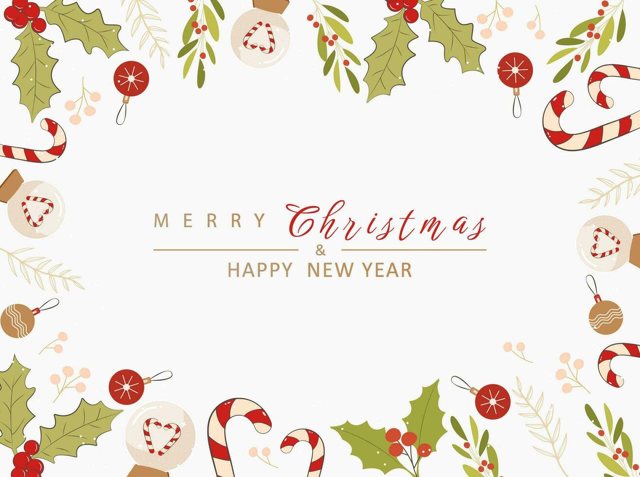 Merry Christmas background with christmas elements vector