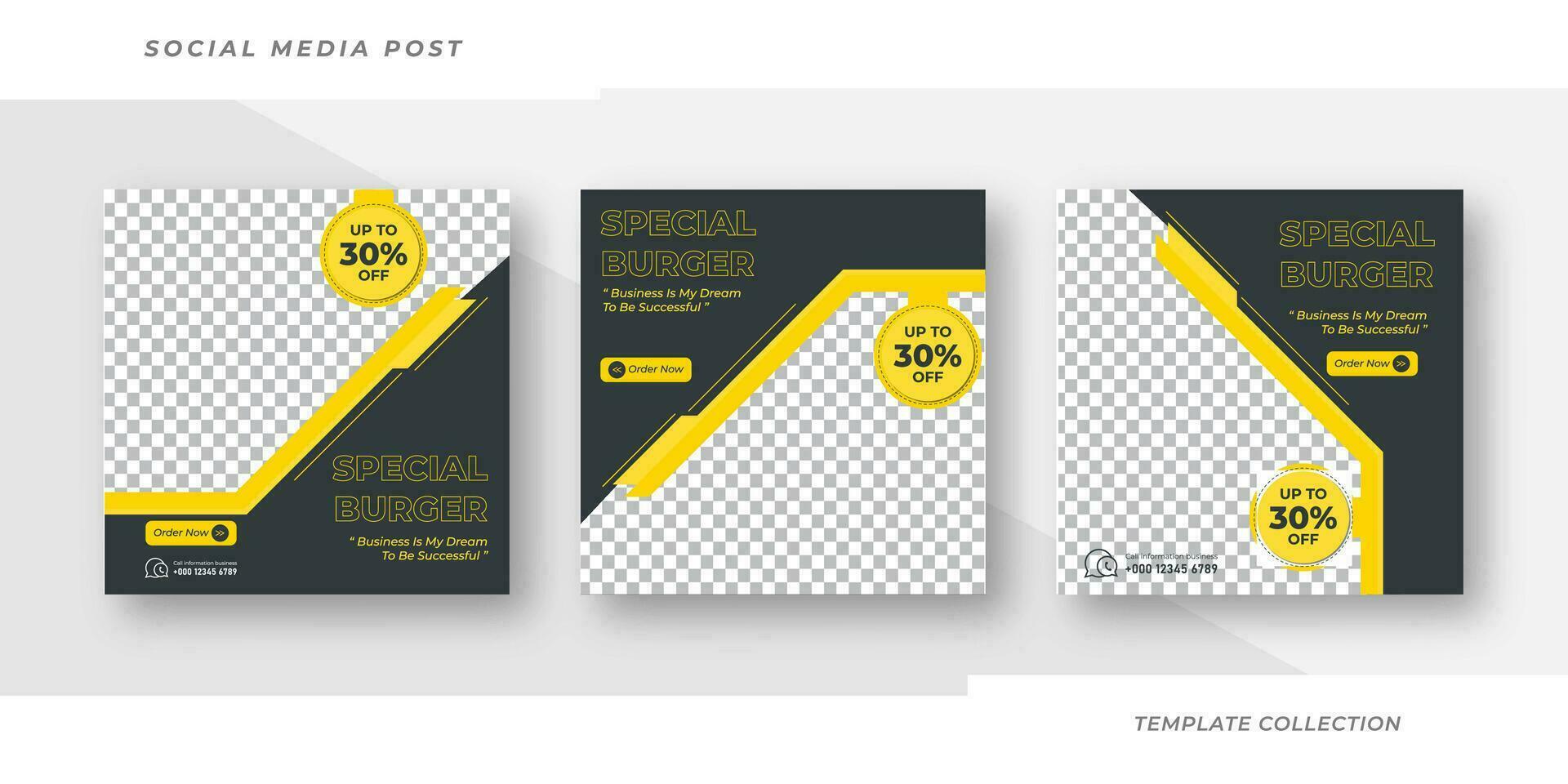 Special Burger Food Menu Social Media Post Templates Pro Vector